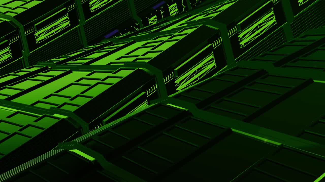 Abstract 3D Green Geometric Pattern