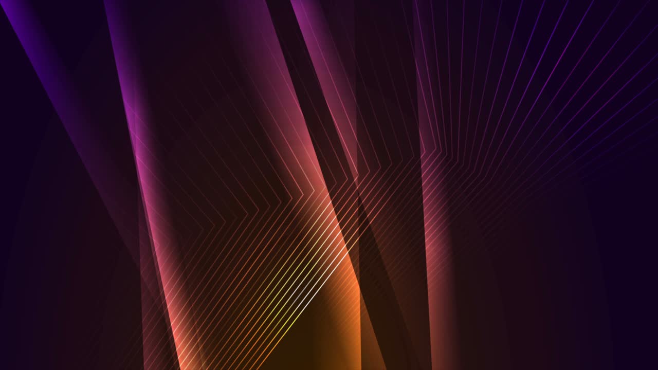 Orange violet glowing curved lines technology minimal motion background