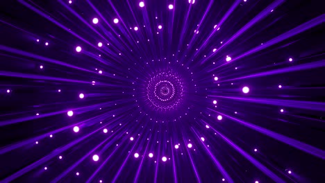 purple abstract tunnel with glowing particles