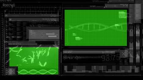 animation of data processing over molecules and dna strands