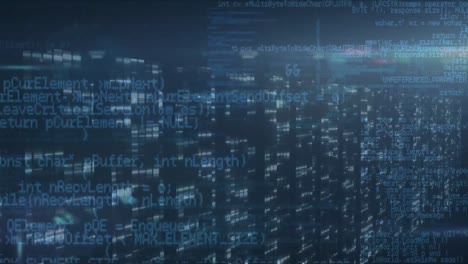 animación del procesamiento de datos a través de servidores informáticos