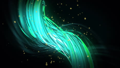 animation of glowing light trails moving over black background