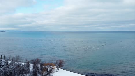 Georgian-Bay-high-drone-shot-of-water-4K