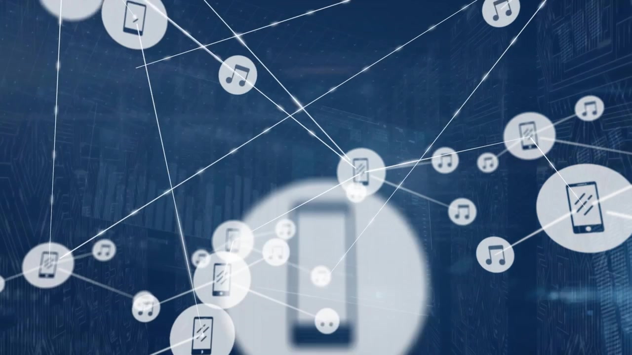 Animation of network of connections over computer servers
