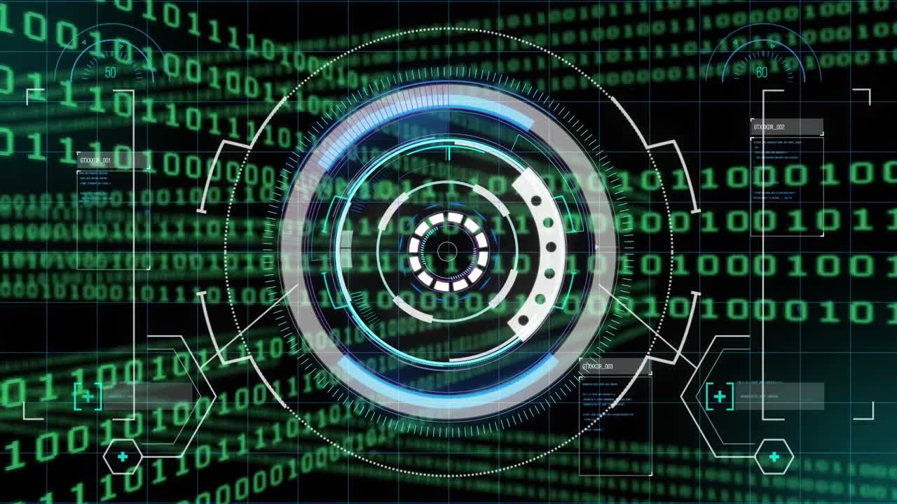 Animation of scope over binary coding data processing