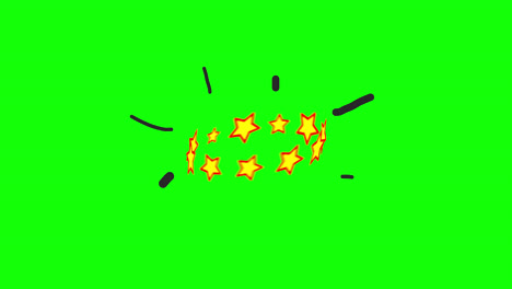 simple animation of stars circling around head, known from famous cartoons