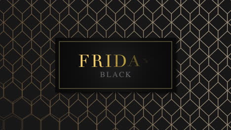 black friday in frame with retro gold cubes pattern