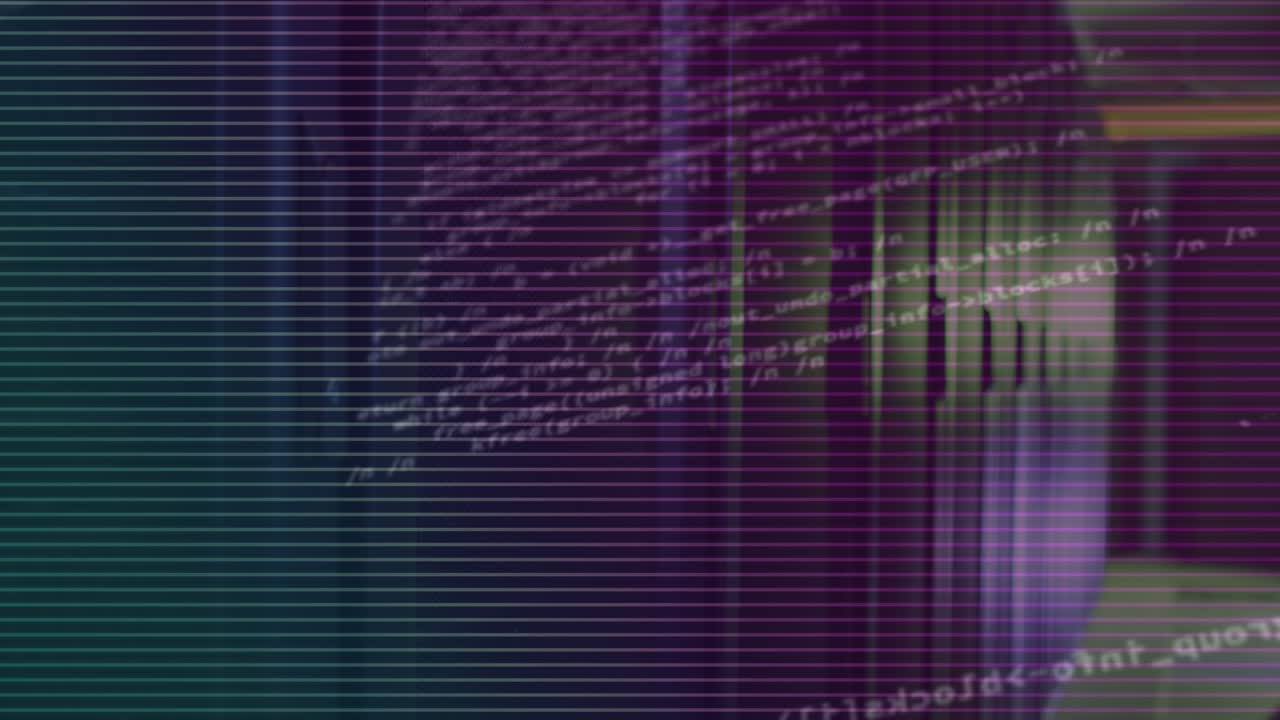Animation of data processing over server room