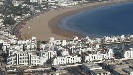 África,-Marruecos,-La-Ciudad-De-Agadir-En-El-Panorama-De-La-Costa-Atlántica
