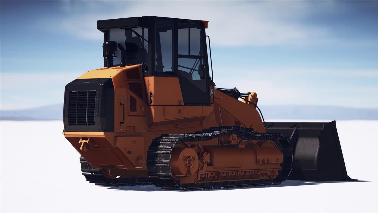 máquina de nivelación de carreteras en el camino del desierto de sal