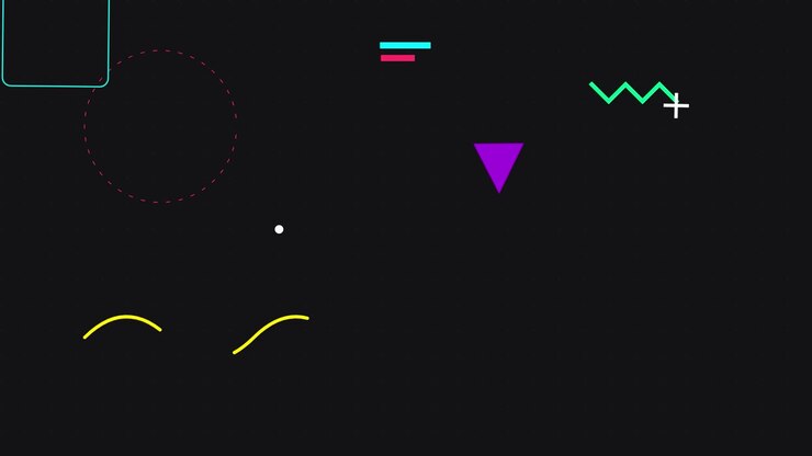 Motion Graphics em Estilo Memphis Abstrato com Formas Geométricas