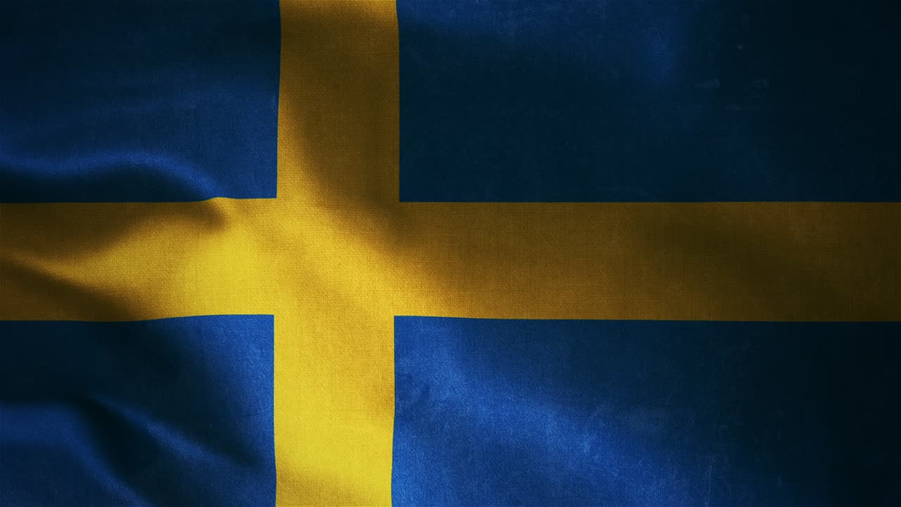 Sveriges viftende flag med tekstureret stof