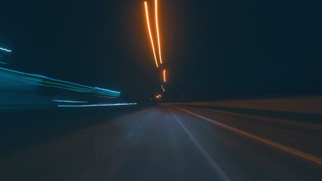 hyperlapse fast motion at the night streets