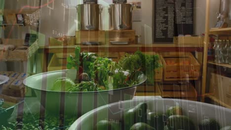 animation of financial data processing over greengrocer's
