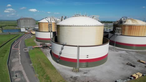 national grid grain lng terminal gas storage kent uk rising drone aerial view