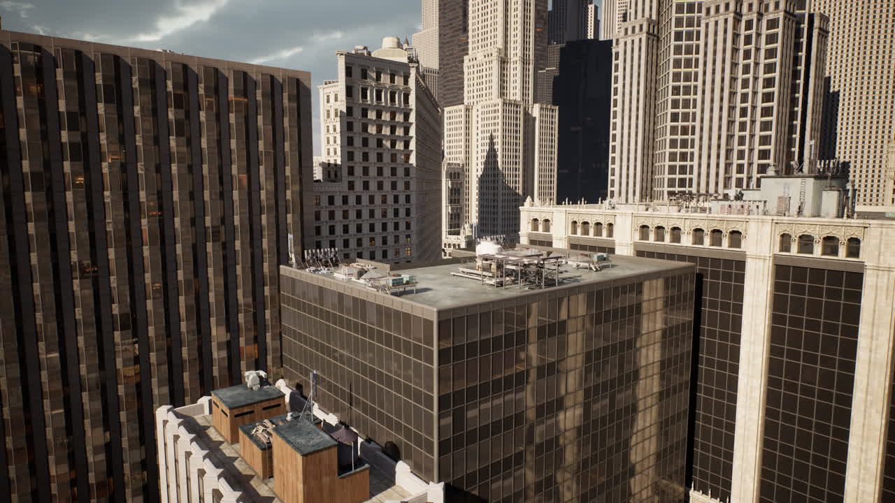 초고층 건물 들 이 있는 도시 풍경 의 공중 풍경