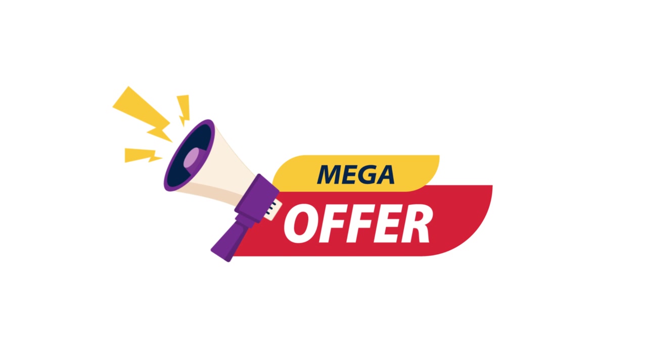 Animated Mega Offer Graphic with Megaphone