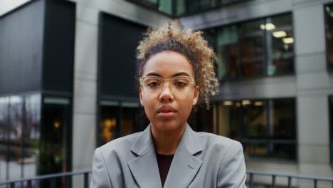 young woman in a city portrait