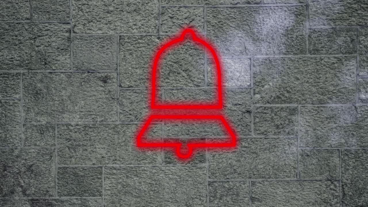 pulgares hacia abajo signo de neón en la pared de ladrillo 4k