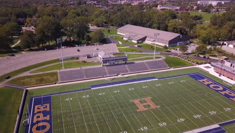 aerial view of hope college football stadium and campus