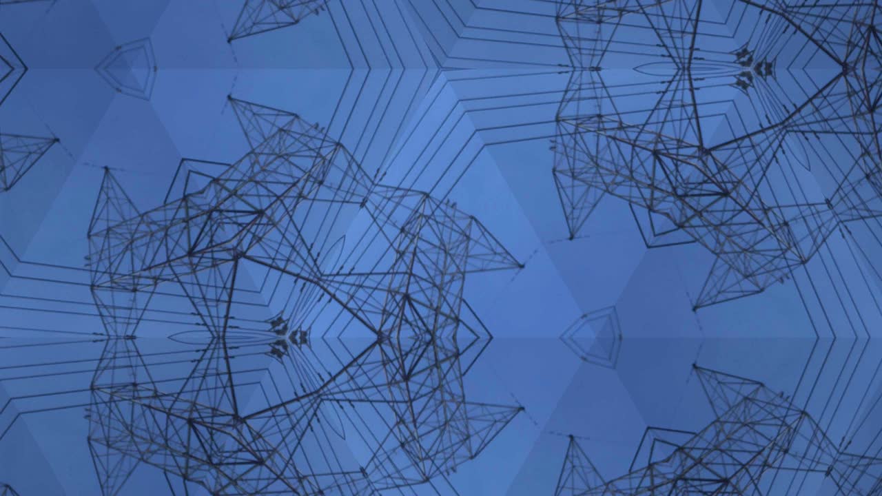 caleidoscopio azul y blanco