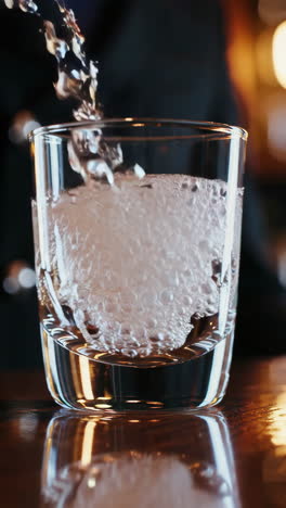 pouring soda into a glass