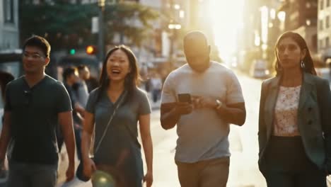 people walking on a city street