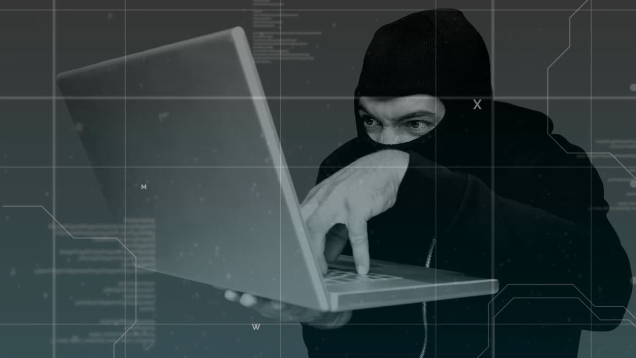 Digital animation of hacker hacking the laptop 4k | Premium Stock Video ...