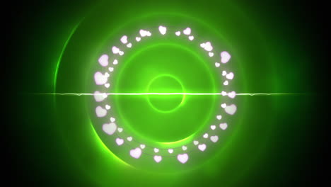 animation of christmas decoration fairy lights with copy space over green circles