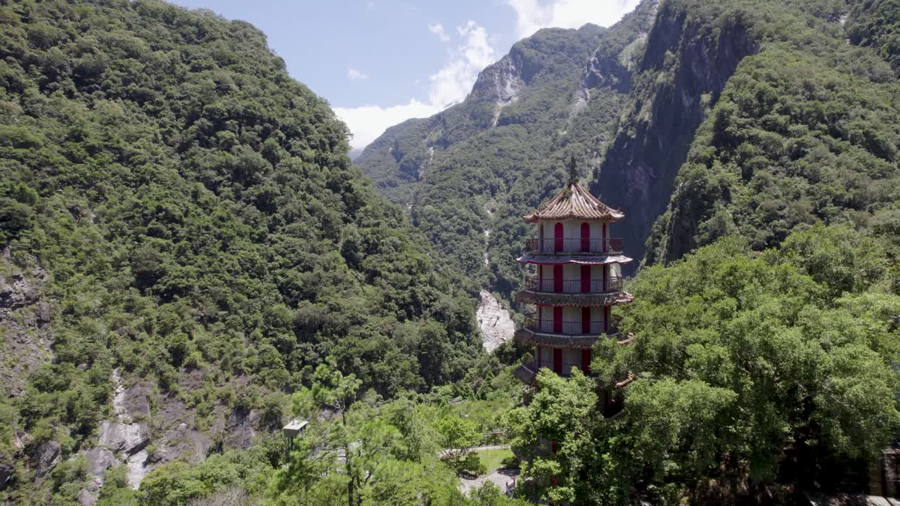 Aerial view of Xiangde Temple in Taroko National Park, Hualien county district, Taiwan