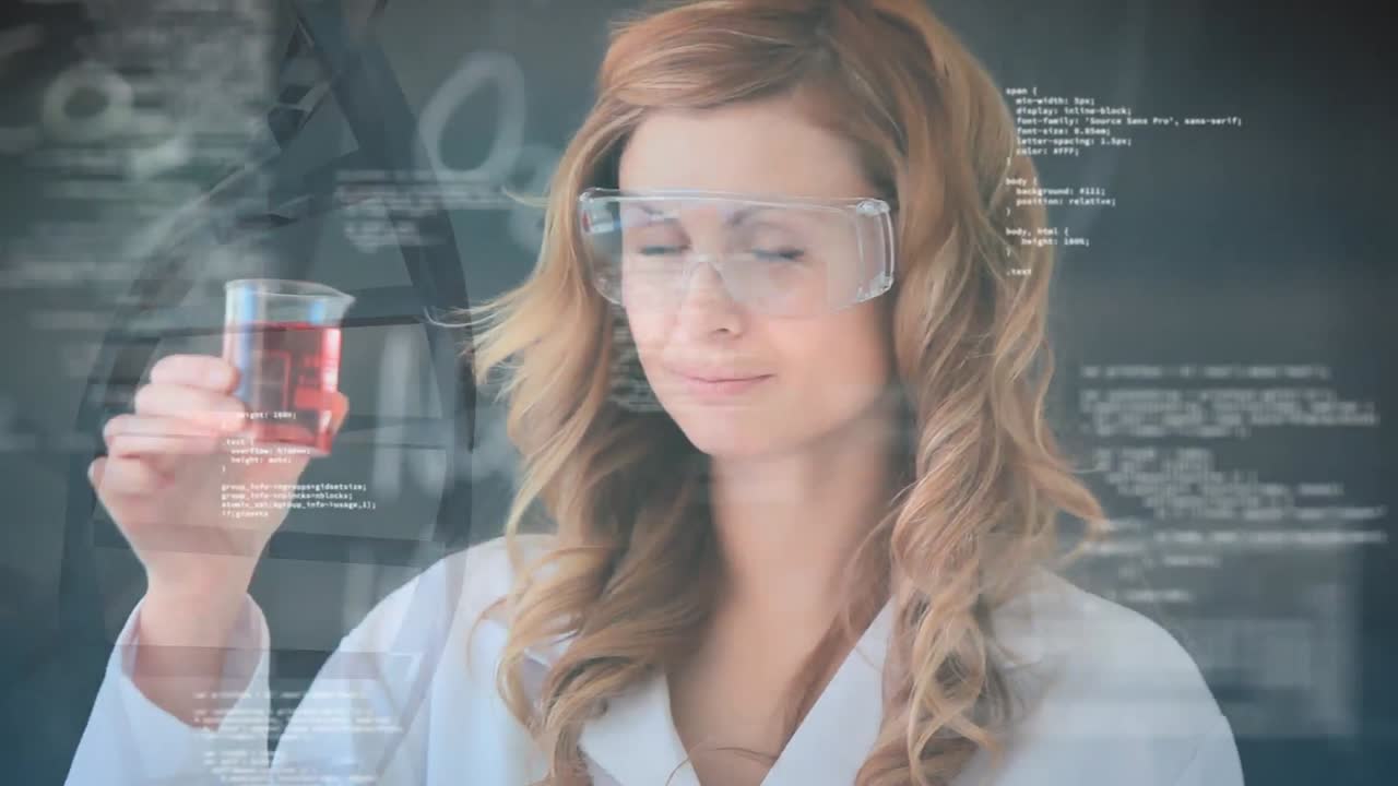 científico que examina un producto químico