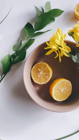 fresh lemon and flowers