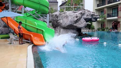 water park fun at a tropical resort