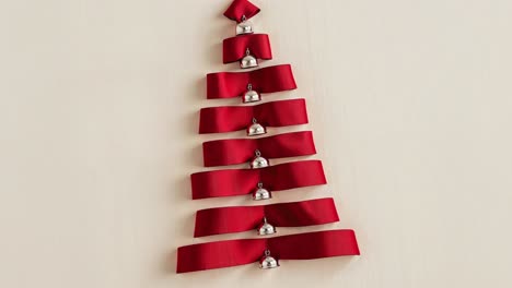 decoración de árbol de navidad de cinta roja