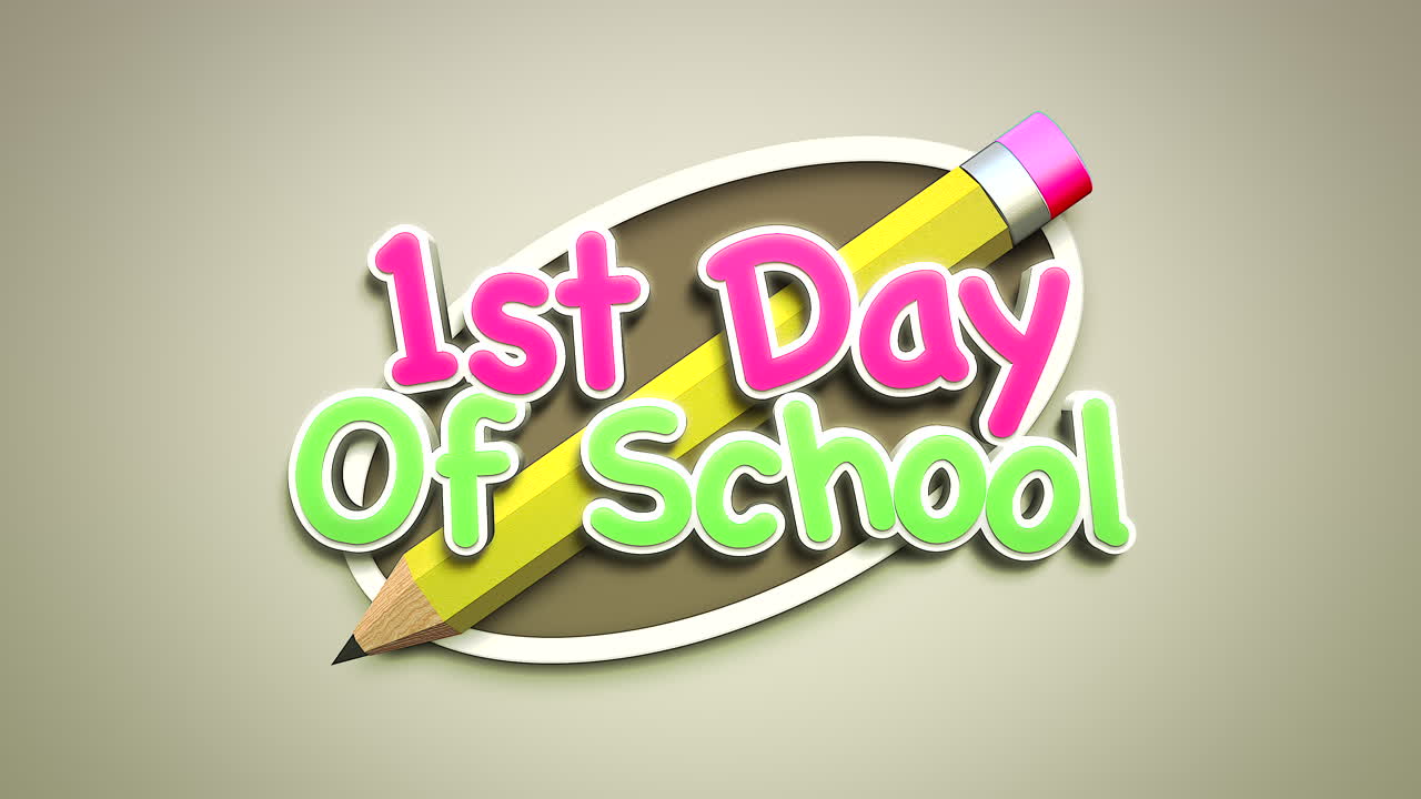 1st Day Of School with pencil on table