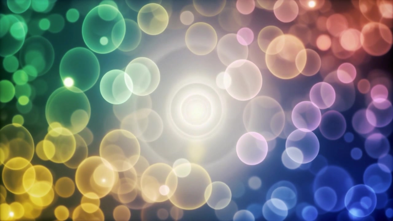 Abstrakt baggrund med flydende farverige bokeh-cirkler