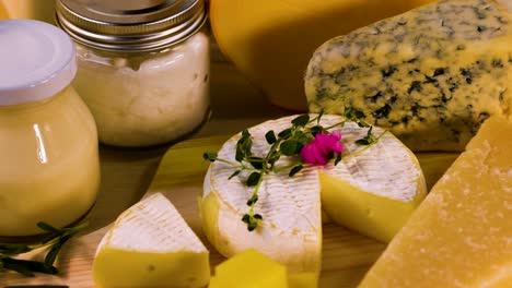 selection of cheeses and dairy products