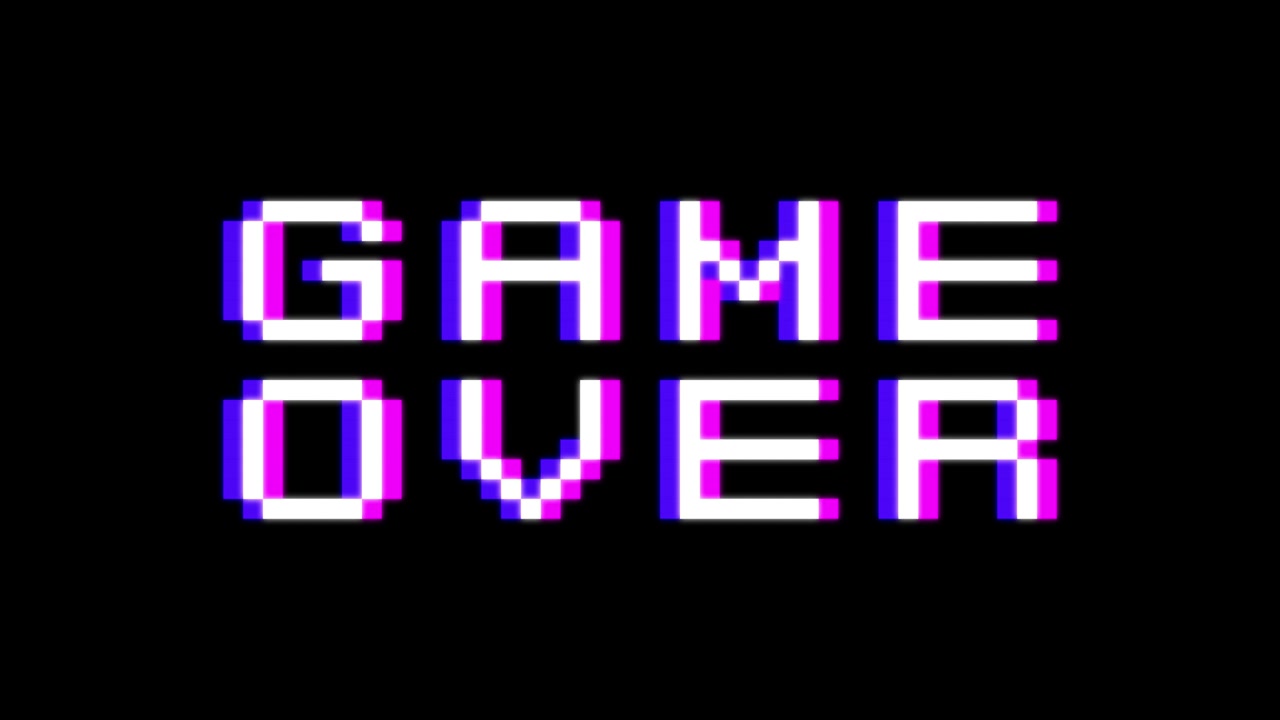 Pixel Art Game Over. Alpha channel