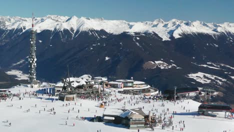 aerial view of the kronplatz mountain, the dolomites in south tyrol, italy