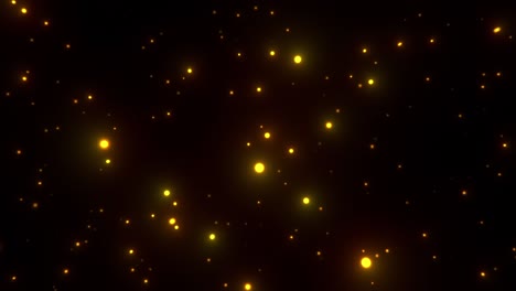 abstract motion background shining colored particles fly to the camera