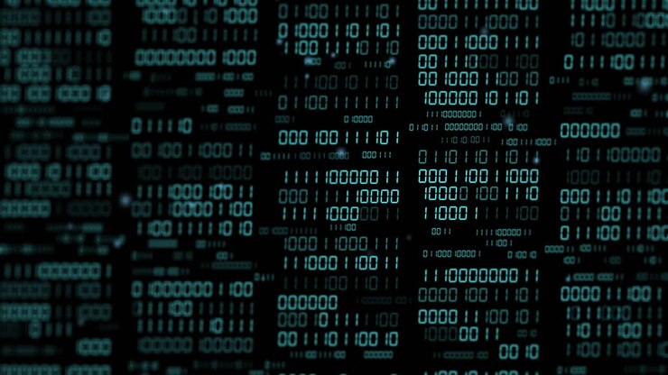 Animazione di codice binario e elaborazione dati