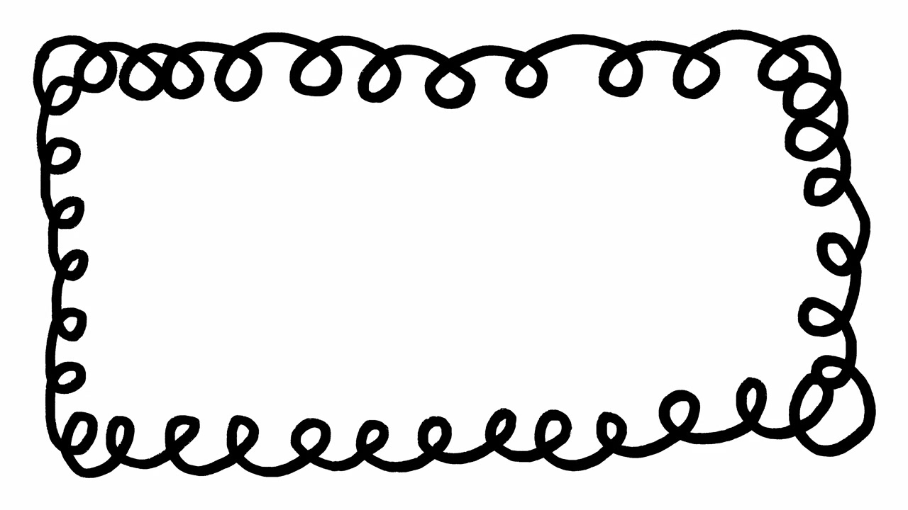 Animated Hand-Drawn Curly Line Forming a Rectangular Frame
