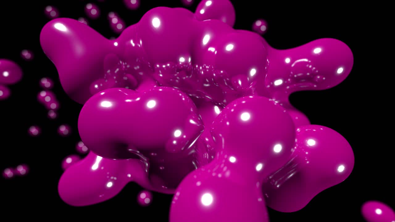 Blob floating abstract tech bio liquid blood chemical paint background loop 4k