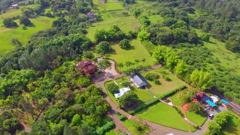 luxurious residential houses surrounded by lush greenery at jarabacoa, dominican republic