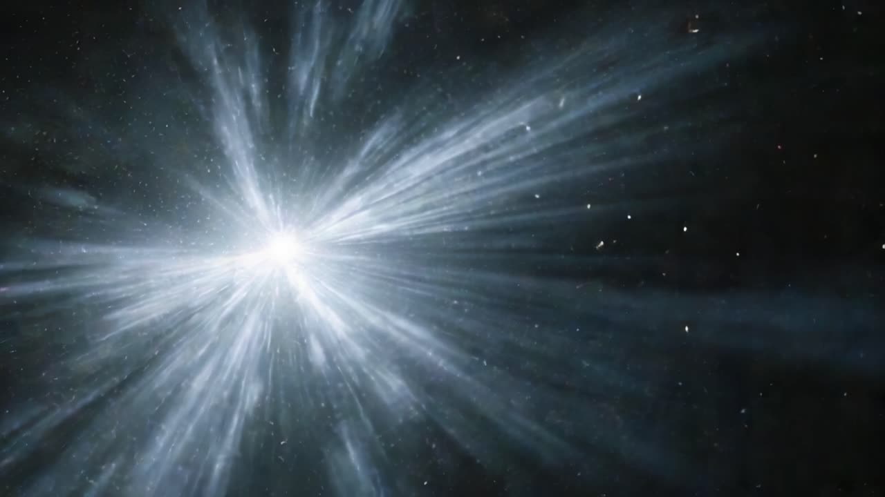 Un fenomeno cosmico sbalorditivo: che cattura la luminosità e il movimento della luce stellare in un vasto sfondo stellato.