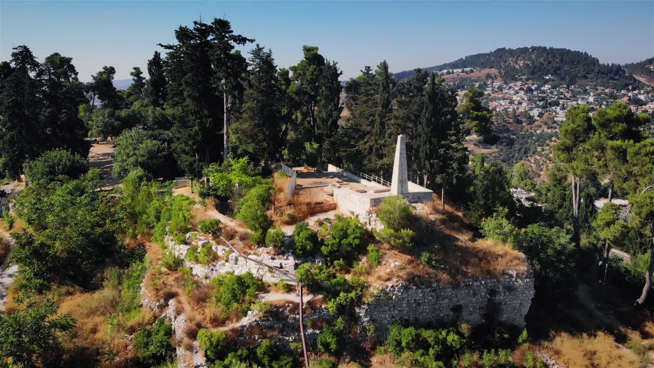 Zefat old Crusaders Fortress Aerial view