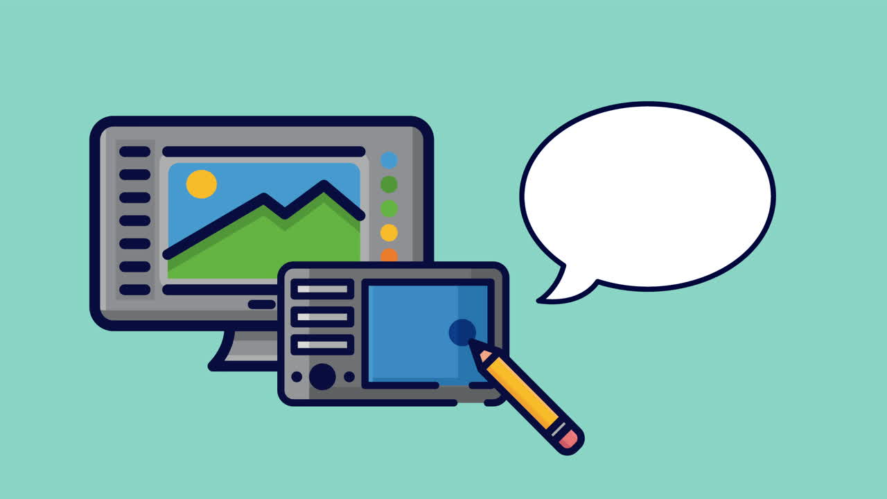 그래픽 디자인 스튜디오 데스크 애니메이션