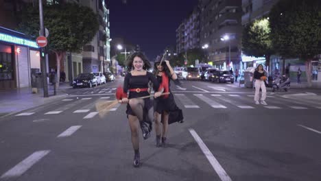 witches on a night street