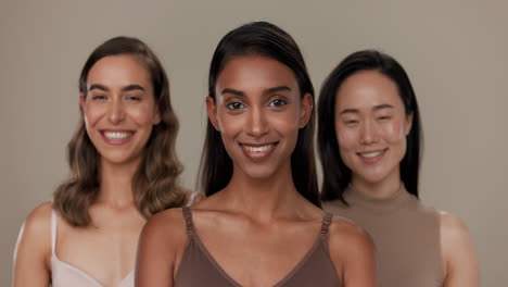 beauty, diversity or smile of women friends