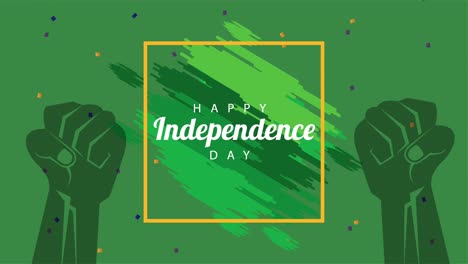 brazil independence day celebration with strong hands
